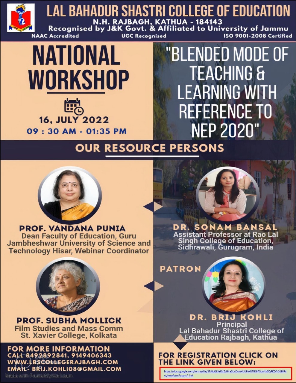 Read more about the article One day workshop on topic “Blended mode of teaching and learning with reference to NEP 2020 on dated 16th July.